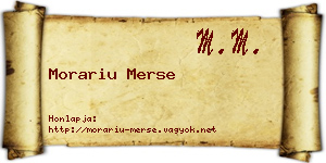 Morariu Merse névjegykártya